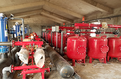 江蘇農(nóng)創(chuàng)園新建設(shè)施節(jié)水灌溉工程施工現(xiàn)場